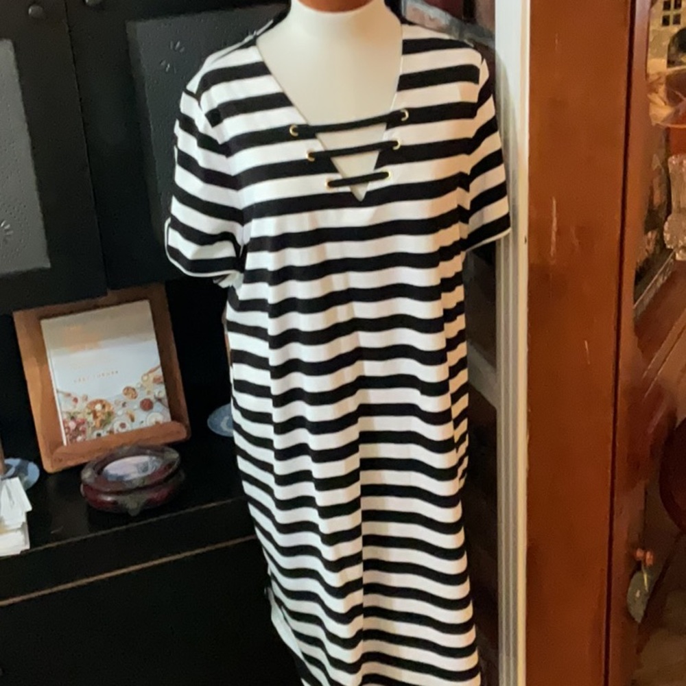 🔥HOT Item Alert Michael Kors Nautical Black & White Dress 2XL NWOT $149